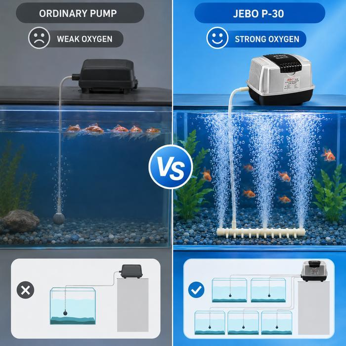 (Stok Tersedia) JEBO P30 Pompa Udara Aerator Air Pump Aquarium Kolam Ikan Koi P-30 Airpump hidram