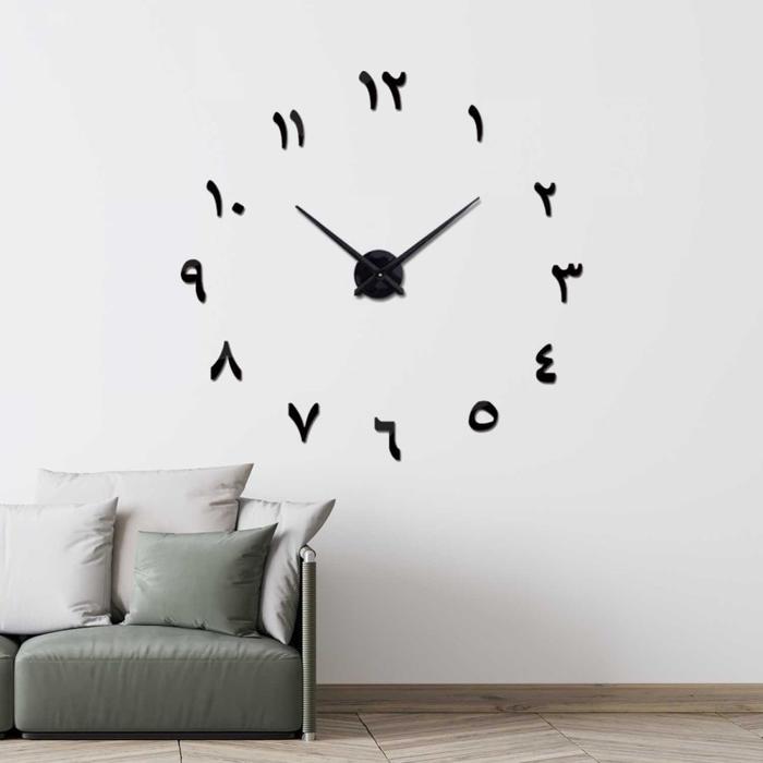 JAM TEMPEL DINDING RAKSASA BESAR DIY 3D GIANT WALL CLOCK ANGKA ARAB MINIMALIS