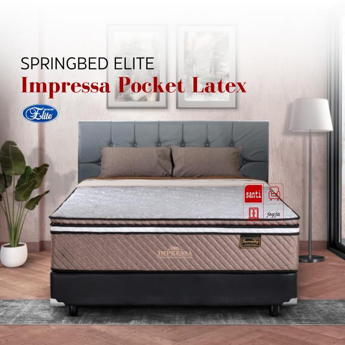 Kasur Springbed Elite Serenity Impressa Pocket Latex 160x200 cm fullset - Springbed Fullset