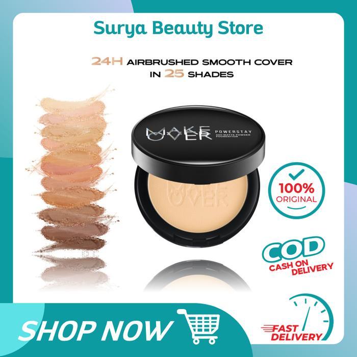 Original Make Over Powerstay 24H Matte Powder Foundation - Bedak Padat High Coverage Ringan Bedak