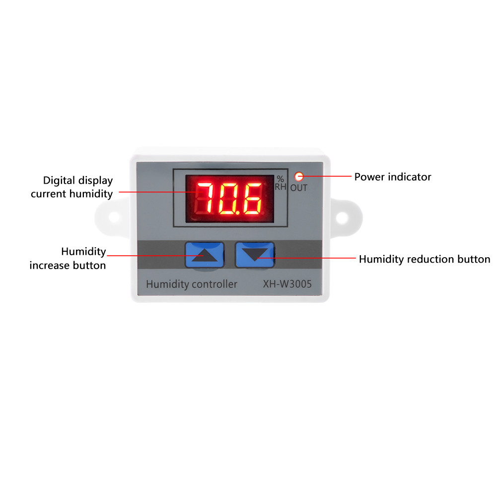 Hygrometer Controller Digital Hygrometer XH-W3005 Digital Hygrometer Switch Controller Humidity