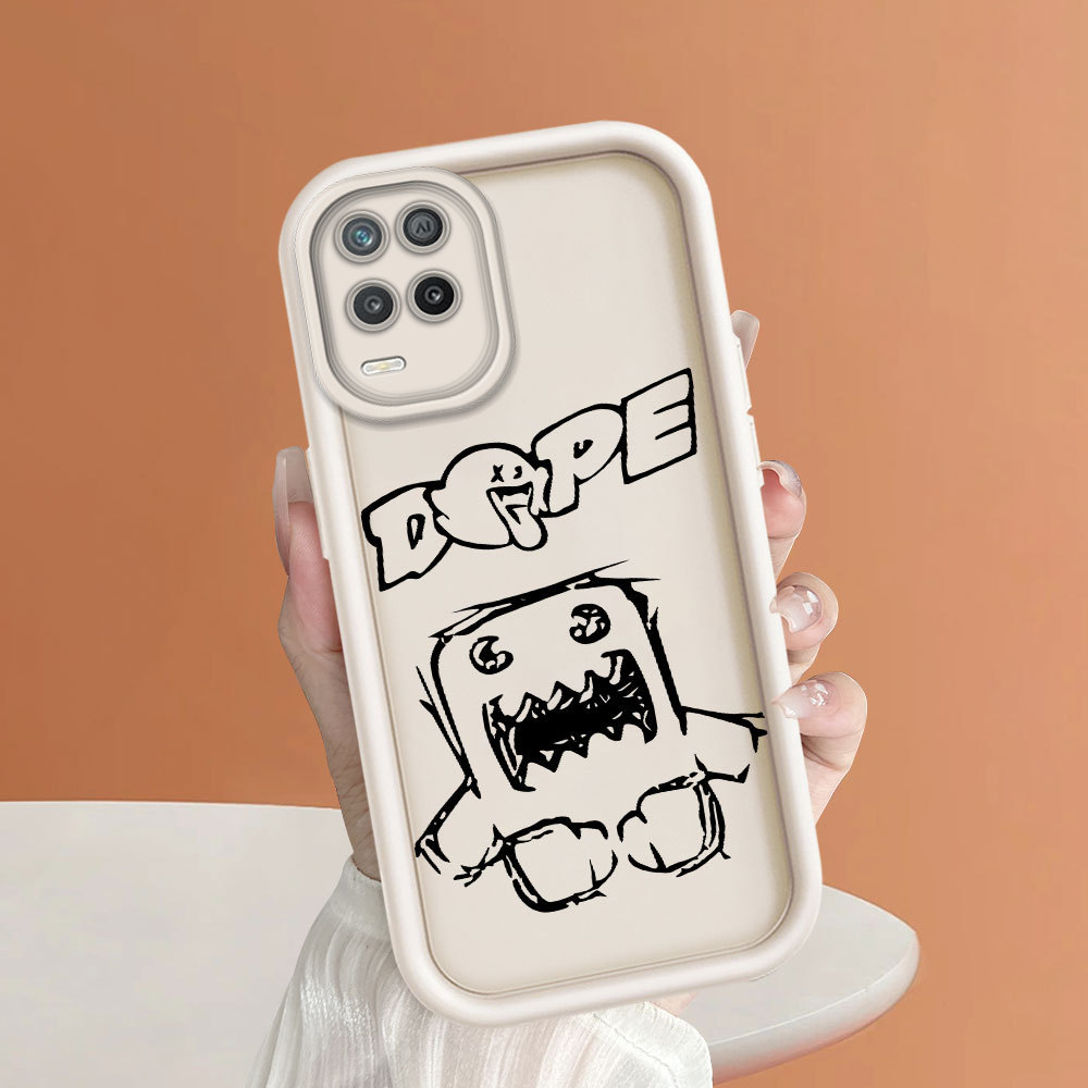 Casing Hp Untuk Realme 8 5G Graffiti Monster Letter Print Phone Case Black White Couple Shockproof S