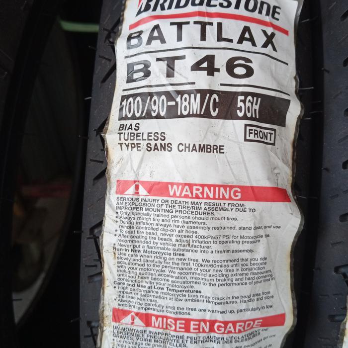 BAN LUAR BATTLAX BT 46 UKURAN 100/90-18 BATTLAX TUBELESS