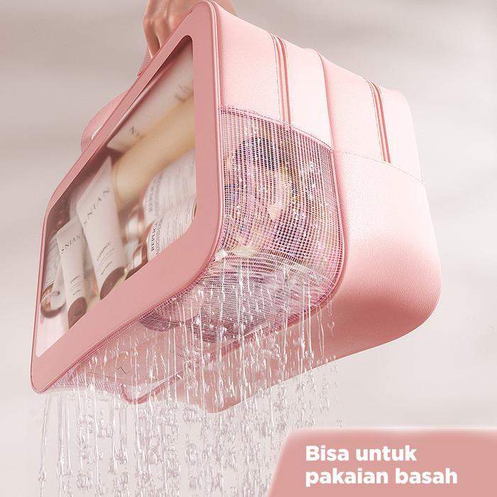 Starlight Tas Travel Makeup Anti Air Pouch Transparan Organizer Kosmetik Traveling Bag Alat Mandi