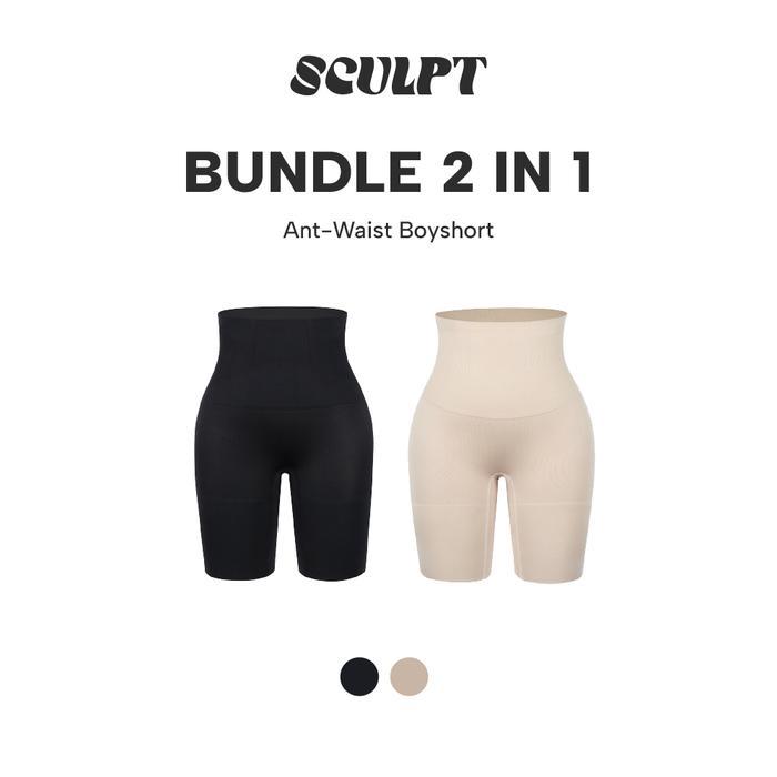 Bundle Sculpt 2 Ant-Waist Boyshort Korset Perut Boxer Seamless Wanita