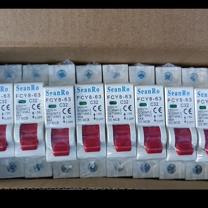 Ready Stok EM mcb DC 1pin mcb dc 32A 40A 50A 63A c32 mcb panel surya motor listrik