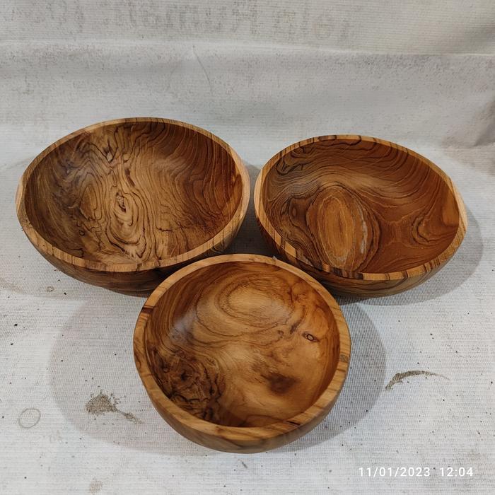 salad bowl smoothie bowl made from wood