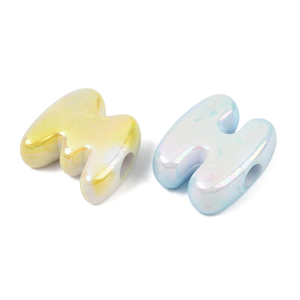 PandaHall 500g Random Mixed AB Plated Opaque Acrylic Letter Beads 2127x16.524.5x99.5mm for Name