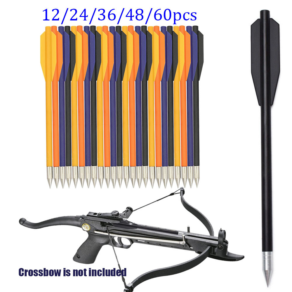 1224364860pcs 6.25" Crossbow Bolt Crossbow Arrow Archery PP Shaft Arrow Random Color Mini Bow Steel