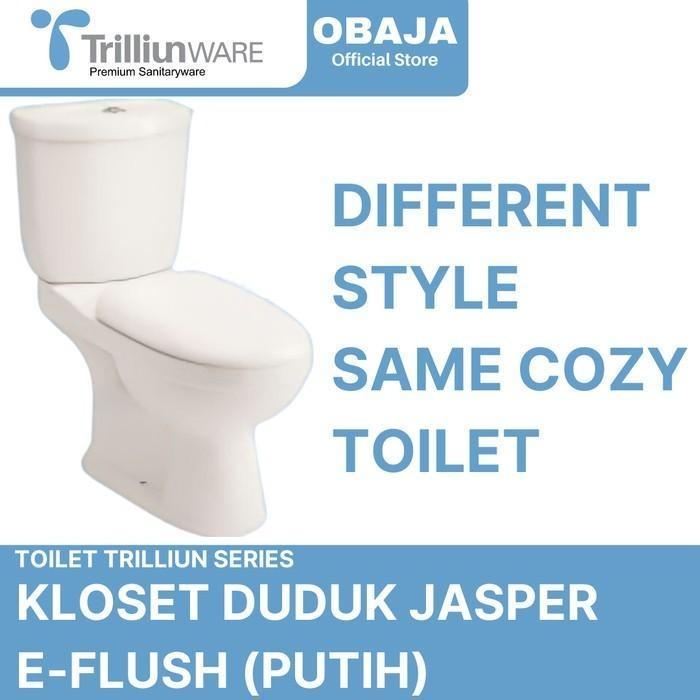TERHEMAT TRILLIUN KLOSET DUDUK JASPER E-FLUSH PUTIH TRILLIUN