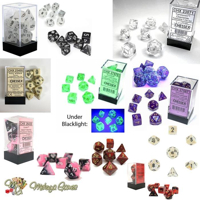 PROMO Chessex Polyhedral 7-Die Set isi 7 Dadu Chessex Polyhedral 7-Die Set isi 7 Dadu Speckled