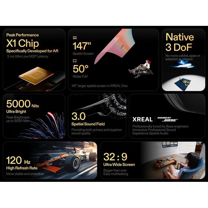 XREAL ONE AR GLASSES SMART PORTABLE GLASSES AUGMENTED REALITY NREAL