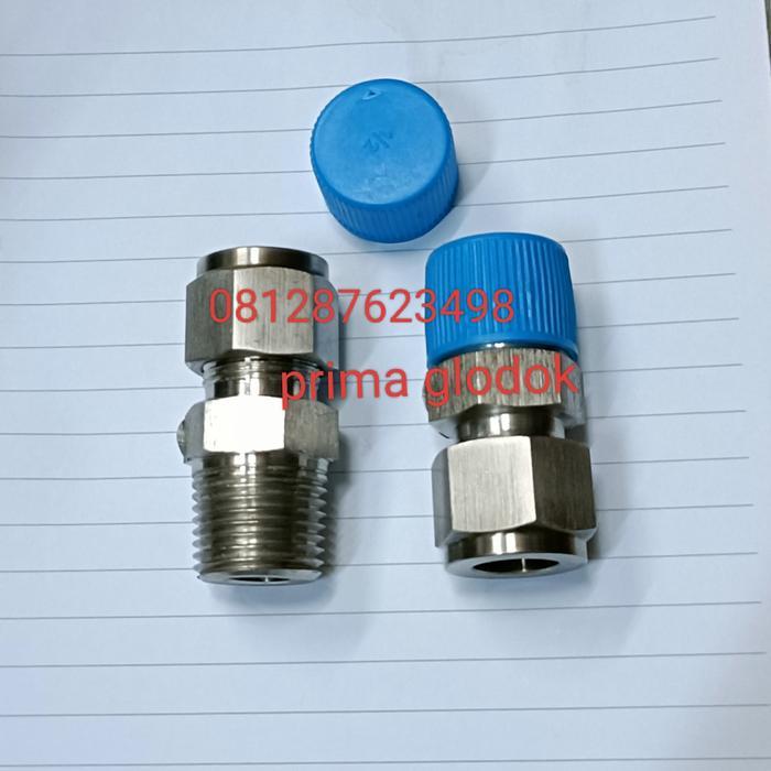 Male Connector Ss316 1/2Od X 1/2/V-Lok Connector 1/2Od X 1/2Npt