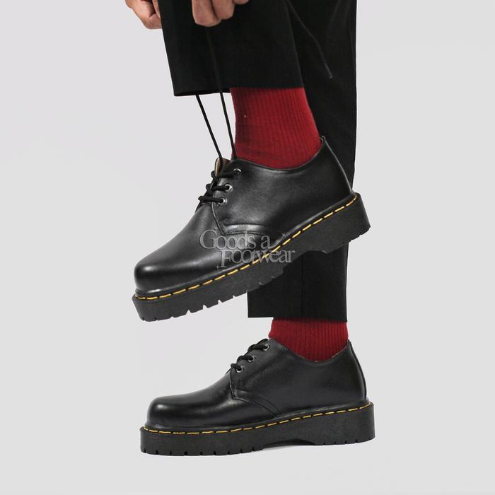 Best Seller Icardi - Sepatu Docmart Pria Derby Low Boots 3 Hole Nongkrong Skena Terlaris