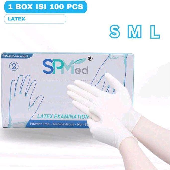 DISKON sarung tangan SPMed latex Tanpa bedak ataw handscoon glove free fowder Cleaning READY STOCK
