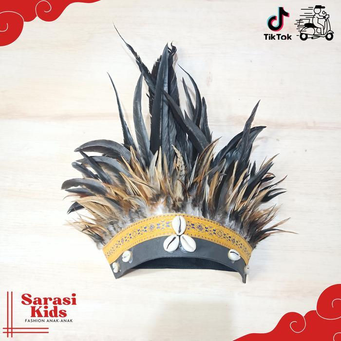 topi adat dayak etnik dayak topi bulu dayak aksesoris kepala bulu dayak topi papua topi kalimantan