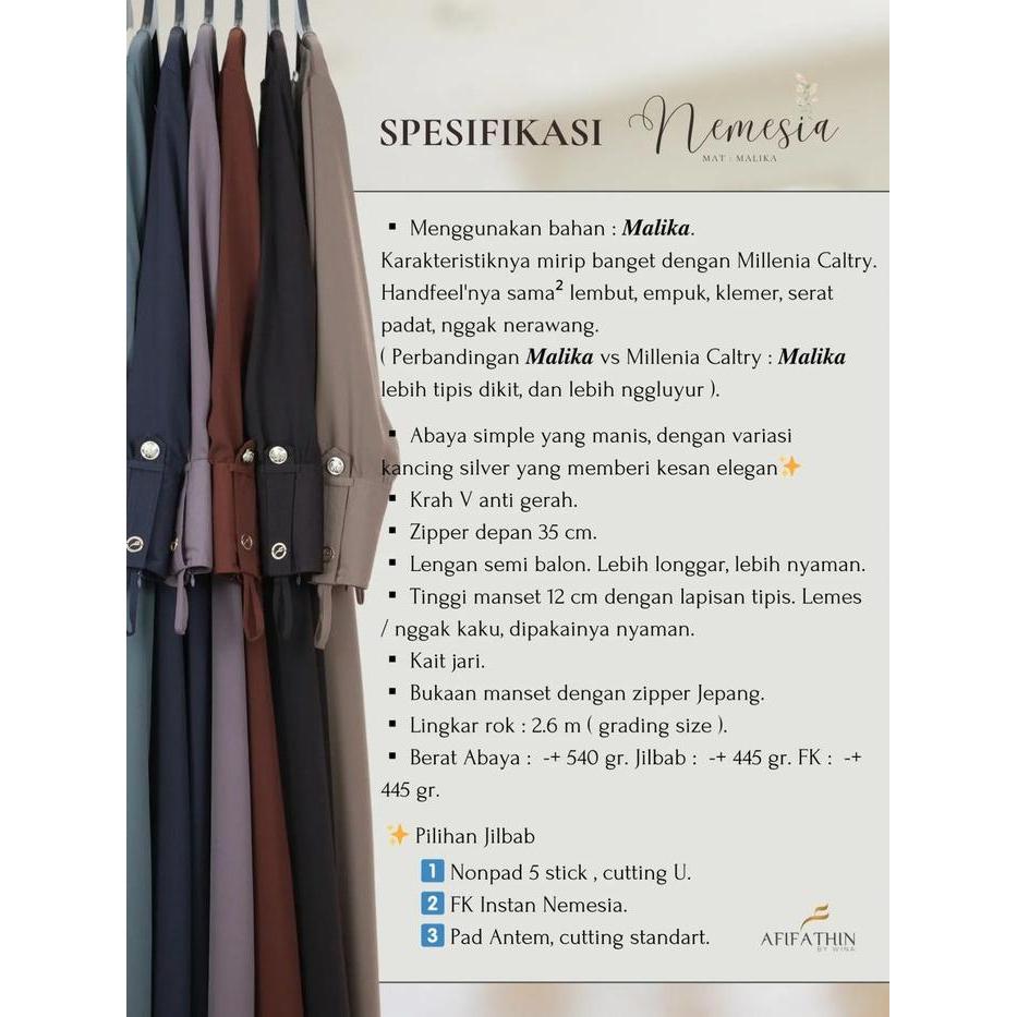 TERLENGKAP Gamis Set Khimar Abaya Premium Bahan Katun Elegan Afifathin Ukuran Sampai XL