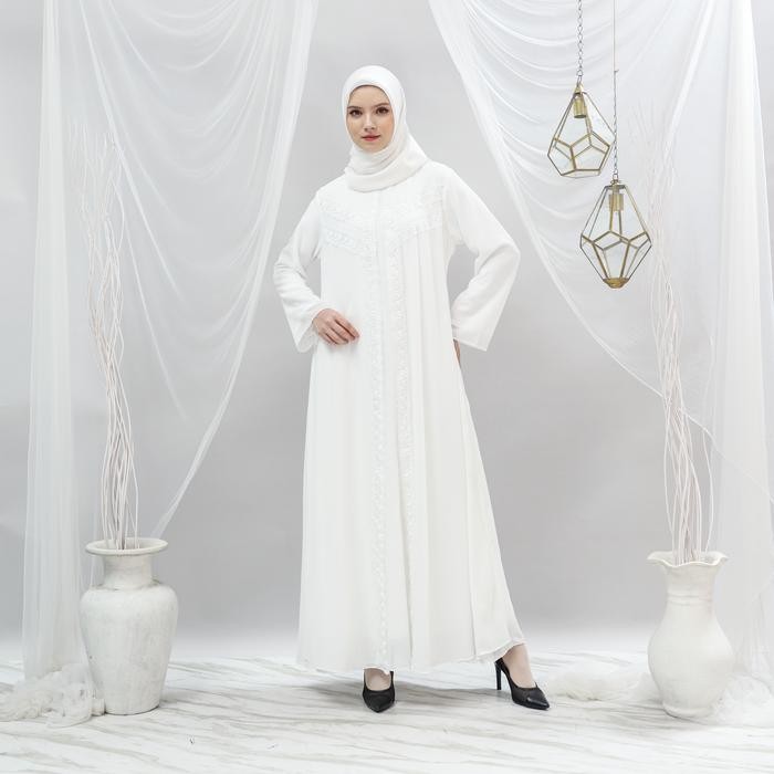 k468 Sakha - Gc 06 Hitam Baju Gamis Putih Wanita Brukat Gamis Putih Ceruti Jumbo Terlaris