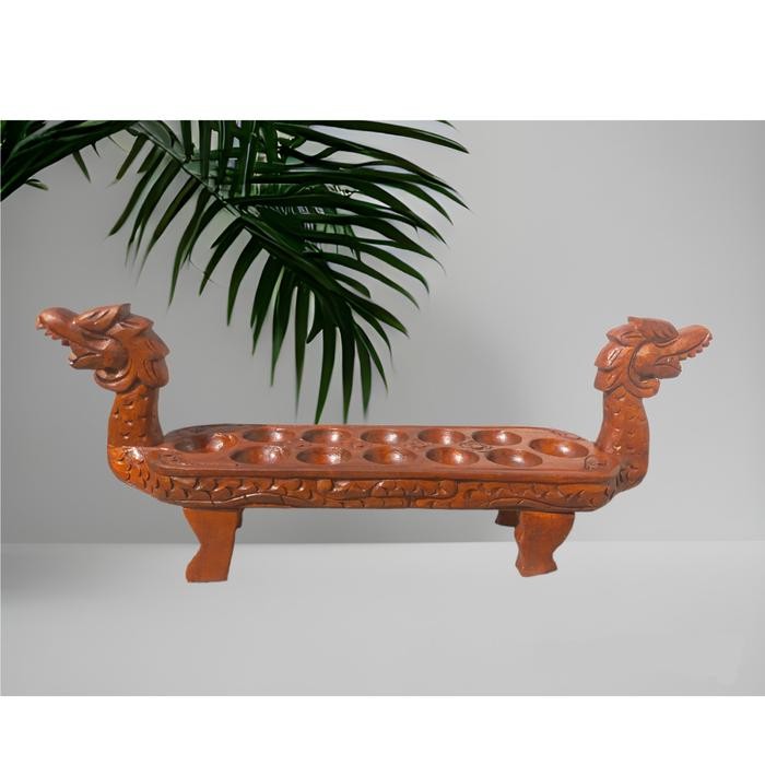 CONGKLAK KAYU / DAKON KAYU MODEL NAGA 12 LUBANG KODE 380