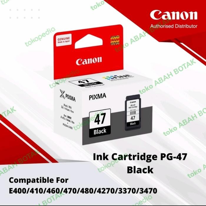 Ready TINTA PRINTER ORIGINAL CANON PIXMA PG-47 BLACK E400 E410 400 E460 dll