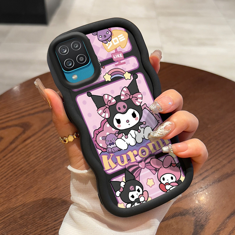 Casing HP Untuk Samsung A12 4G A12 5G M12 F12 Case selimut Wavy Edge Macaron Cesing Silikon Softcase