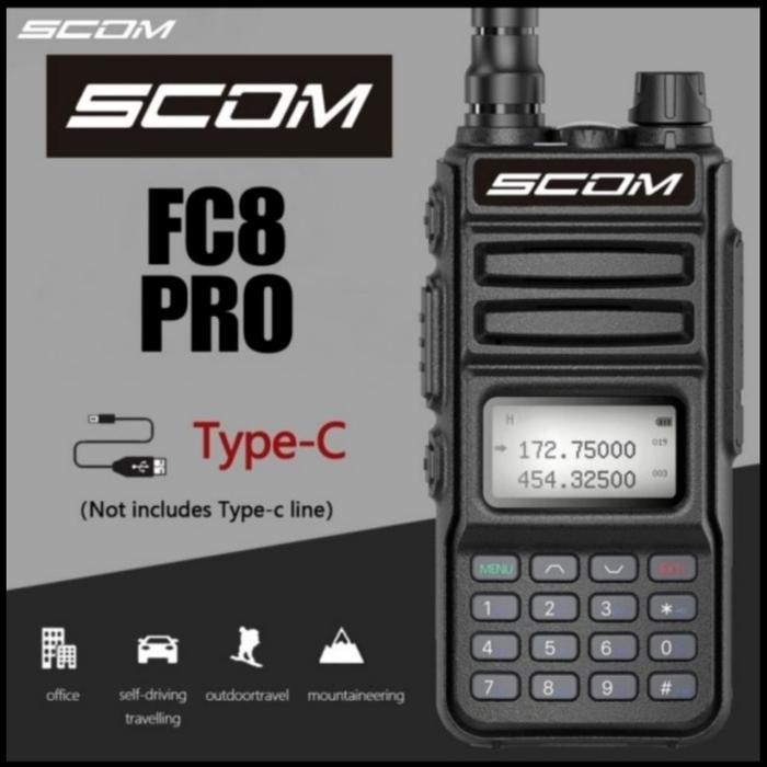 HT SCOM FC8 PRO HT DUAL BAND JAMAN NOW SUPPORT USB C CHARGING
