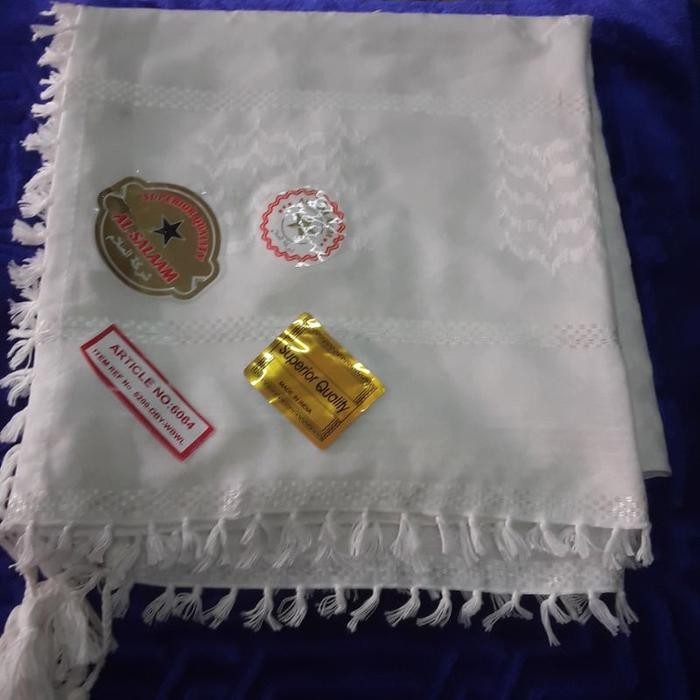ASLI surban al salaam sorban putih india segiempat rumbai READY STOCK