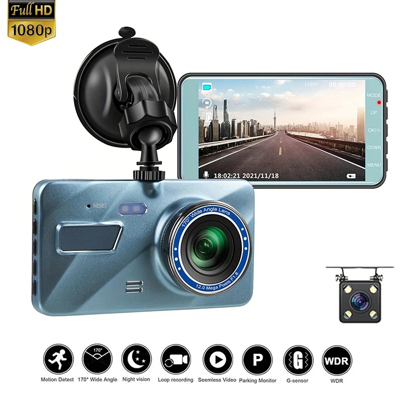 CAR DVR Dual Dash Camera Cam Full HD 1080P Front and Rear HD Night
