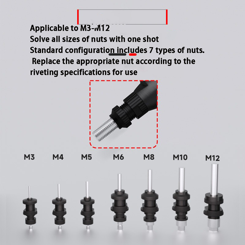 Industrial Grade Rivet Nut Gun, Pneumatic Fully Automatic Pulling Tool, Cap Gun, Hydraulic Nail