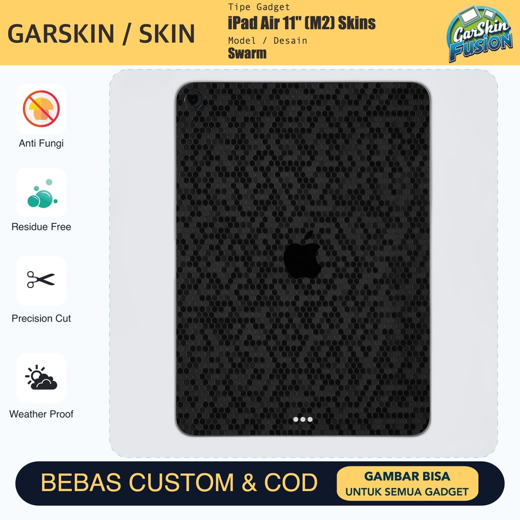 Skin Vinyl iPad Air 11 inch (M2) Swarm Anti Scratch Protector Case | by Fusion | Kode - S0LV