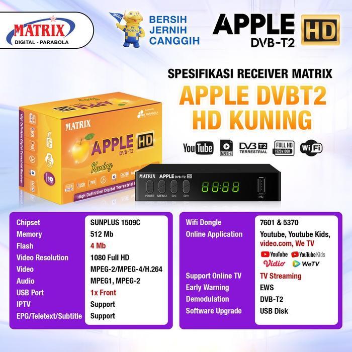 PROMO STB DIGITAL MATRIX APPLE DVB-T2 HD KUNING TERBARU