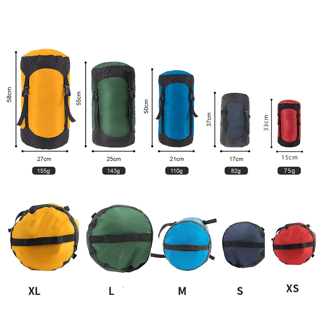 Outdoor Waterproof Sleeping Bag Compression Stuff Sack Camping Storage Compression Bag Sack for Back