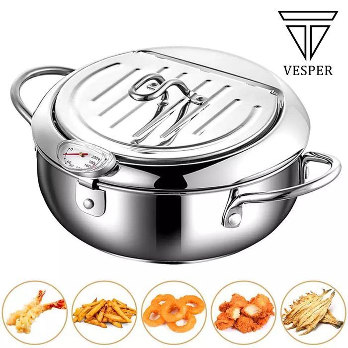 Japanese Deep Fryer Pot Thermometer / Panci Penggoreng Suhu Tinggi