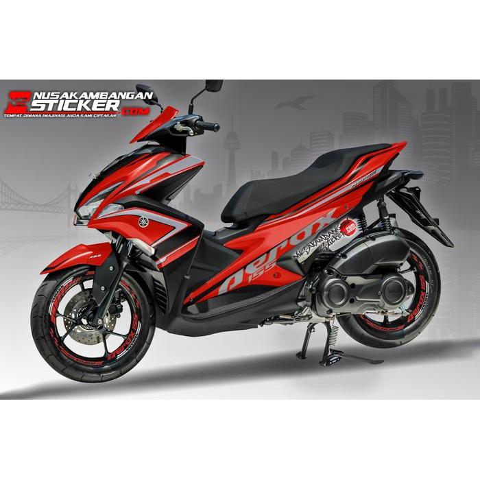 Decal Motor Sticker Motor Yamaha Aerox 155 Grafis Merah