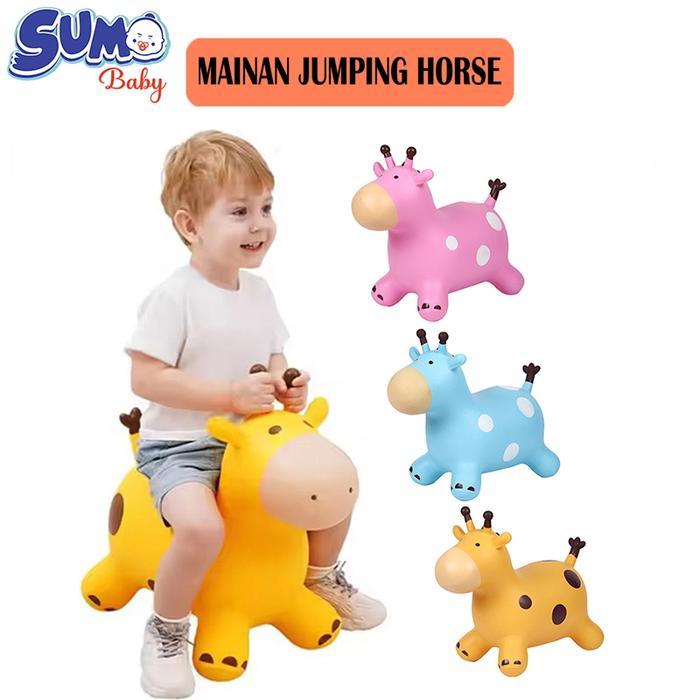 Mainan Kuda Kudaan Karet Jumping Animal Horse Mainan Anak Tunggang Kuda Sapi Rusa Karet Loncat