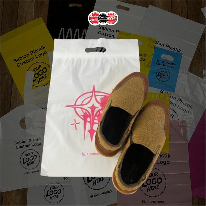 cuct- (Isi 100 Pcs) Sablon Plastik Ziplock Untuk Laudry Sepatu / Shoes Laundry -