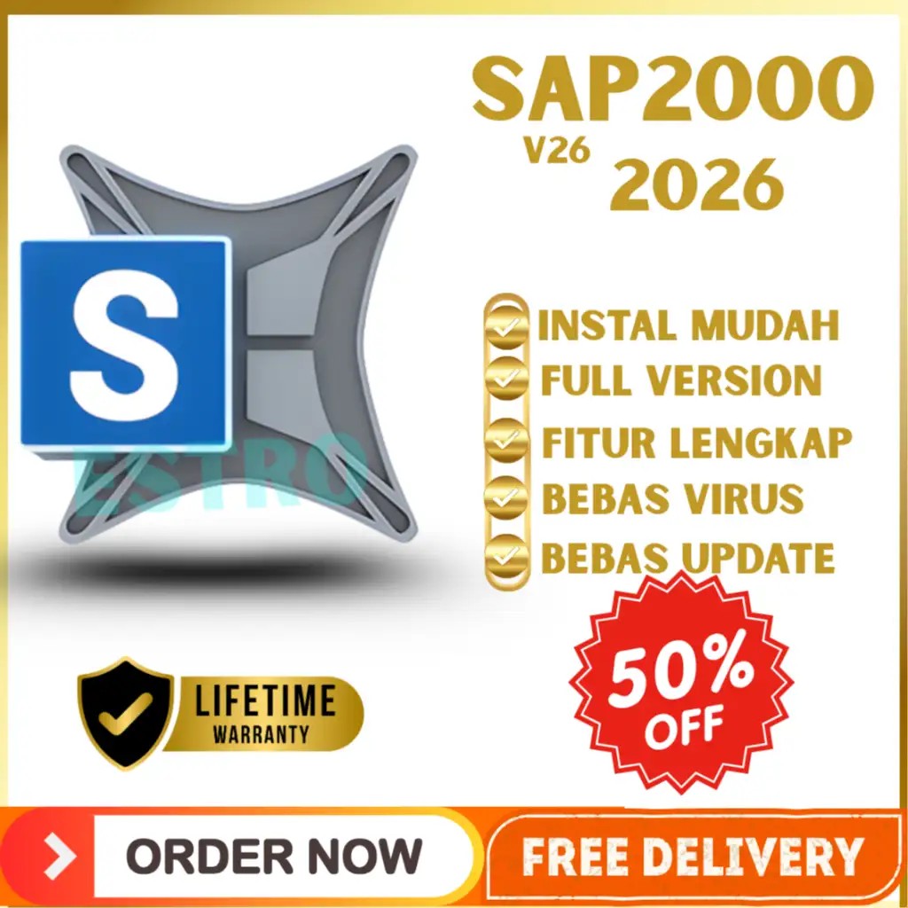 SAP2000 2026 Full Version Original Lifetime | Software Analisis & Desain Struktur Bangunan (WIN) | V