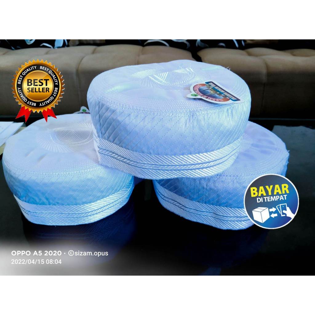 SONGKOK PUTIH HAJI | PECI BUGIS MADINAH | BAGUS MURAH