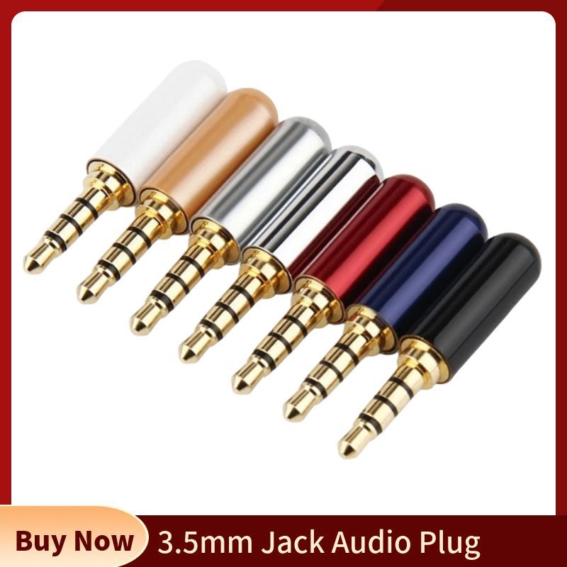 Audio Jack 3.5Mm 4 Pole Earphone Connector 3.5 Mm Headphone Plug Microphone Connectors Soldering