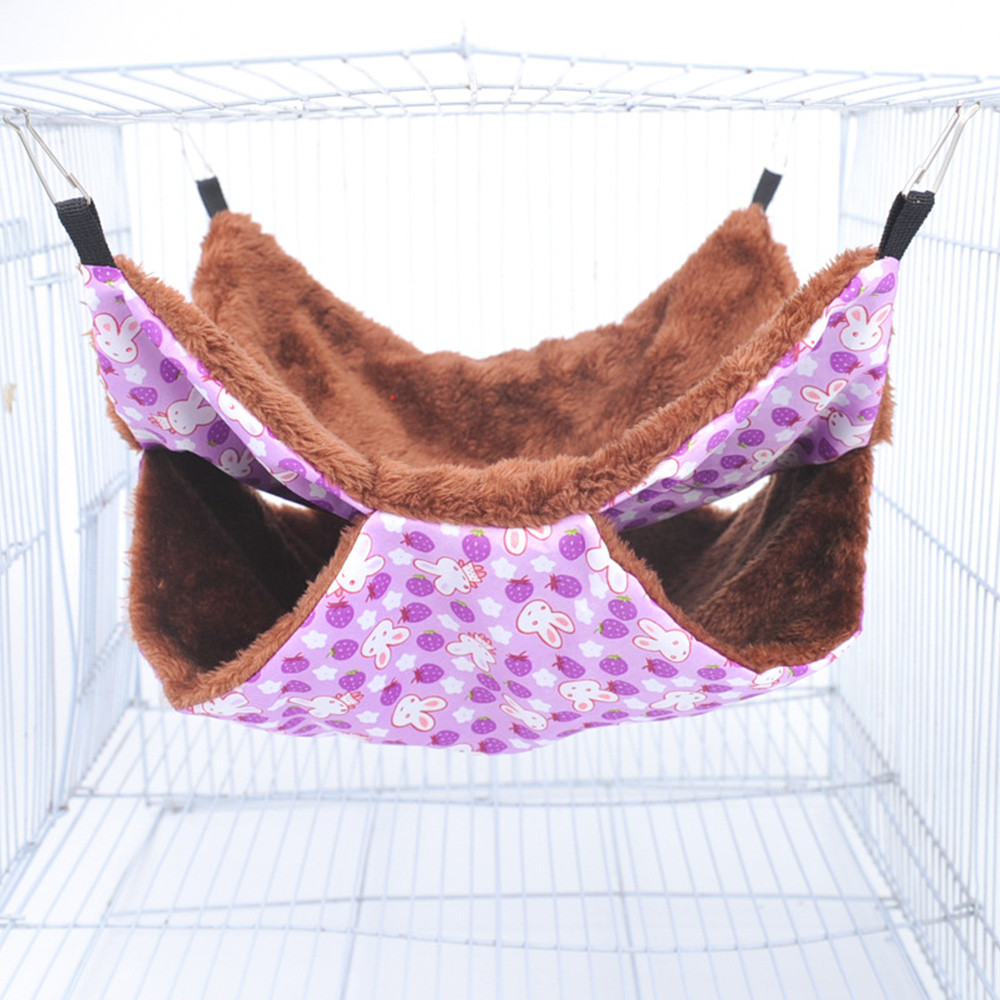 Hamster Ferret Hammock Double-layer Thicken Plush Warm Sleeping Bag Nest Hanging Cage House for Squi