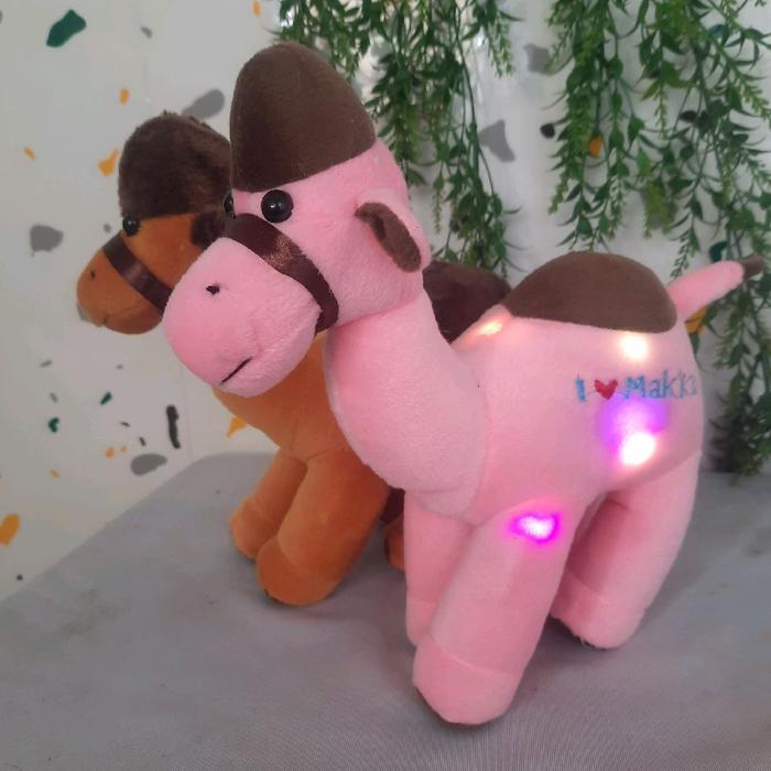 ur4w- Boneka Unta Led Love Mekah 23 Cm,Oleh-Oleh Haji Dan Umroh