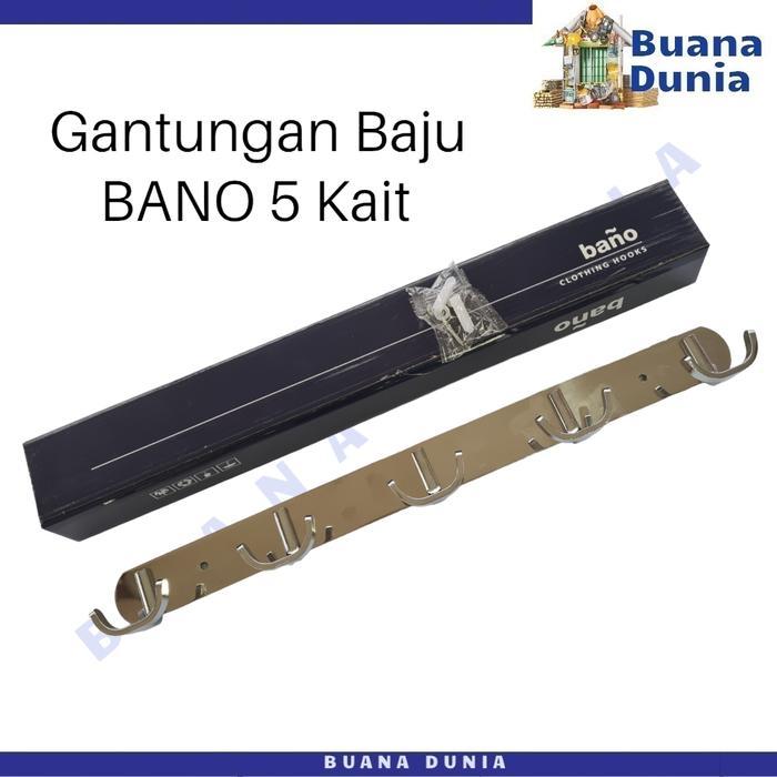 Gantungan Baju BANO 5 Kait BHK588 Cloth Hook Hanger Kapstok Baju
