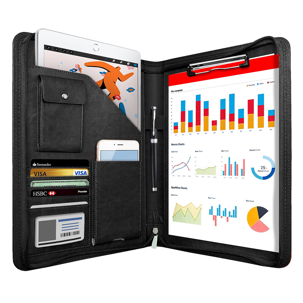 Multifunctional A4 Conference Folder Business Stationery Folder Leather Contract File Folderstravel