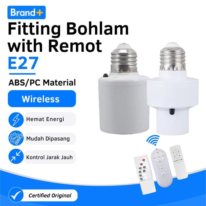 FITTING LAMPU BOHLAM REMOT KONTROL SMART LED LAMPHOLDER E27 WITH IR REMOTE CONTROL UNIVERSAL SOCKET