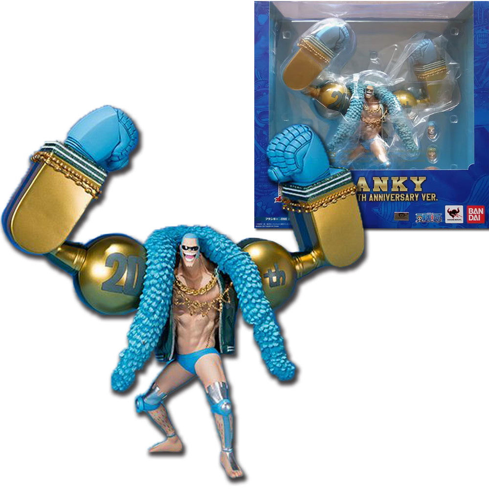 One Piece 20th Anniversary Anime Figures Blue Clothes Luffy Nami Robin Zorro Action Figure