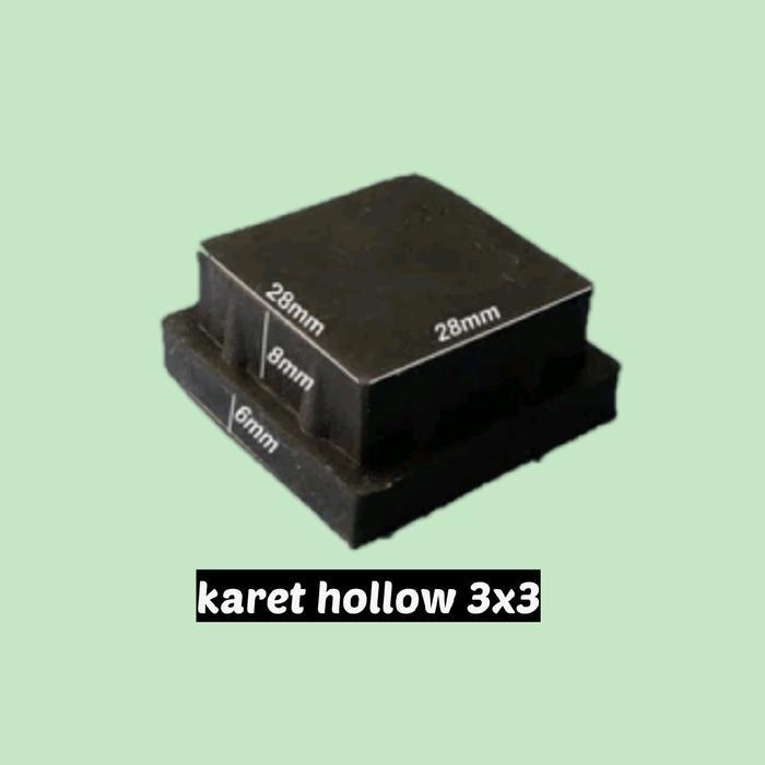new karet kaki holo 3x3 / karet besi holo 30x30 / karet holo padat 3x3 isi 6pcs ORIGINAL