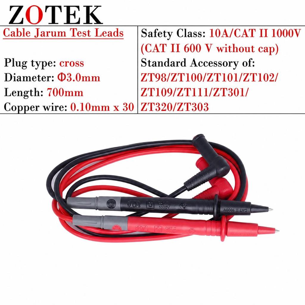 Kabel Multimeter Jarum Test Lead Untuk Zotek ZT98 ZT100 ZT101 ZT102 Original