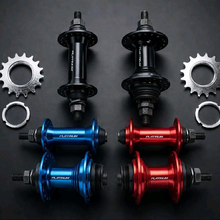 Hub Freehub Bmx Fixie Platinum 36H Nyaring Tawon + Cog 16T Lockring