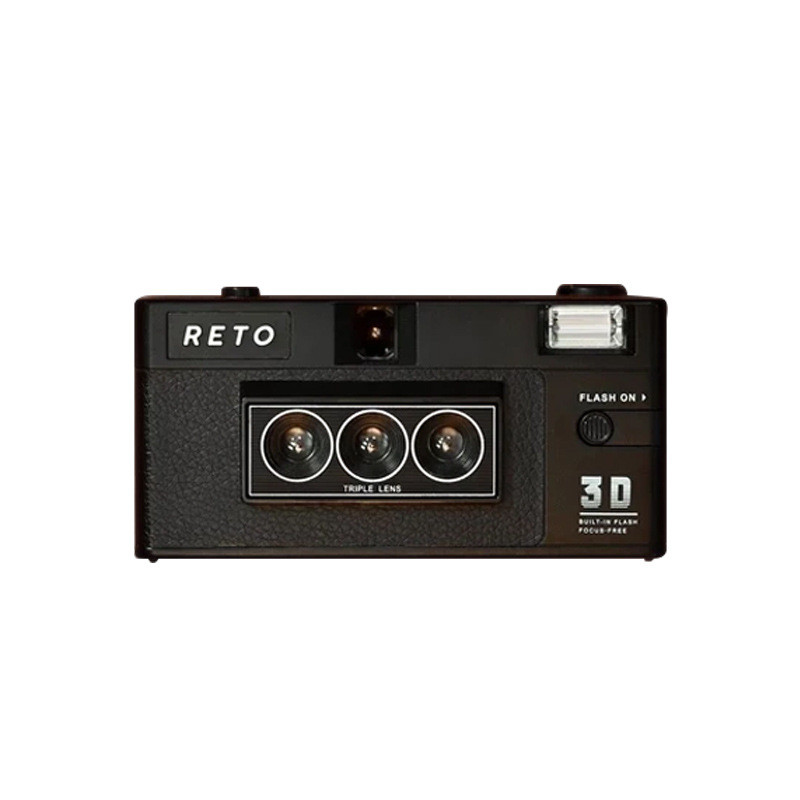 BARU RETO 3D Film Camera 135 Film Reto3d Stereoscopic Point-and-Shoot Camera with Flash Non-disposab