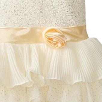 Nannette Gold Foil Pleated Mesh Dress Gold